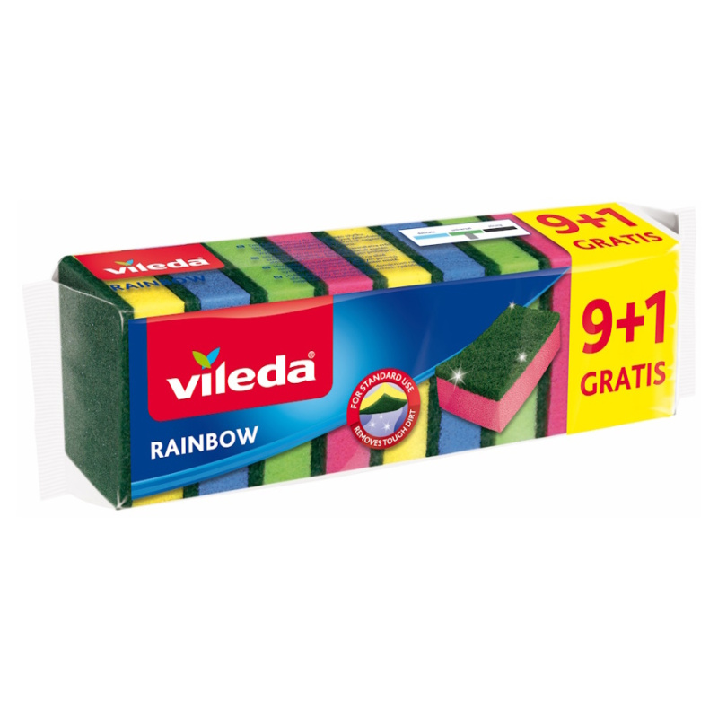 Houbičky na nádobí Vileda - Rainbow, 10 ks