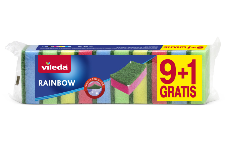 Houbičky na nádobí Vileda - Rainbow, 10 ks