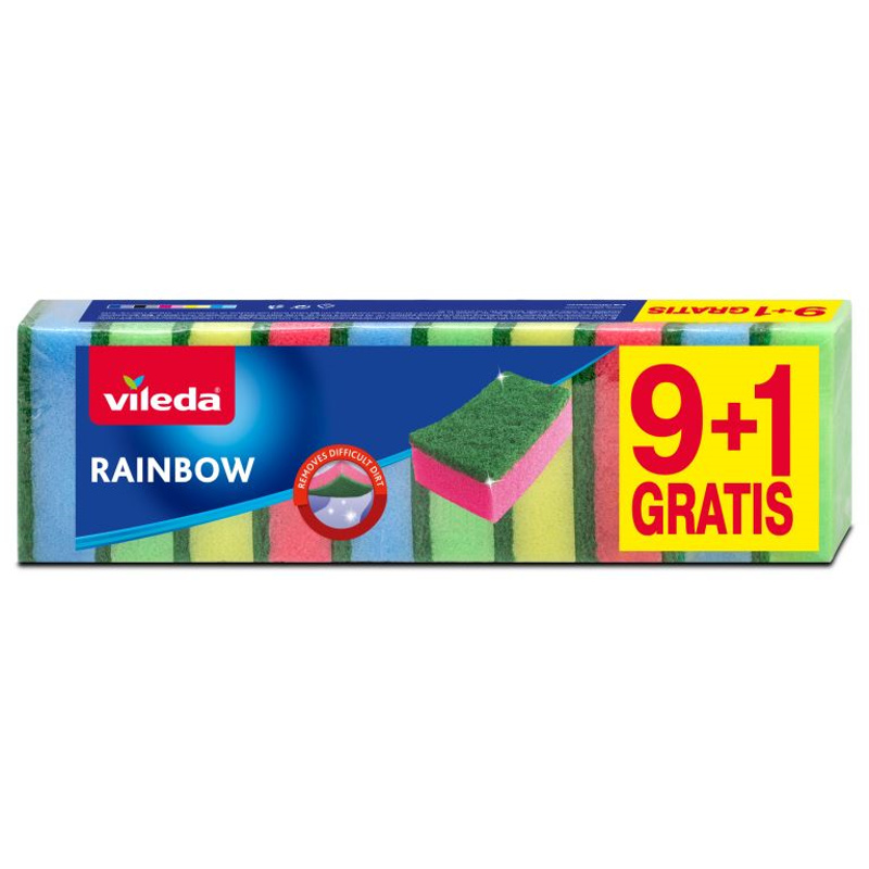 Houbičky na nádobí Vileda - Rainbow, 10 ks