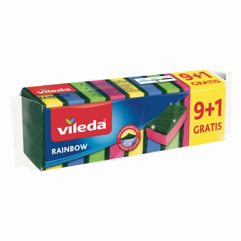 Houbičky na nádobí Vileda - Rainbow, 10 ks