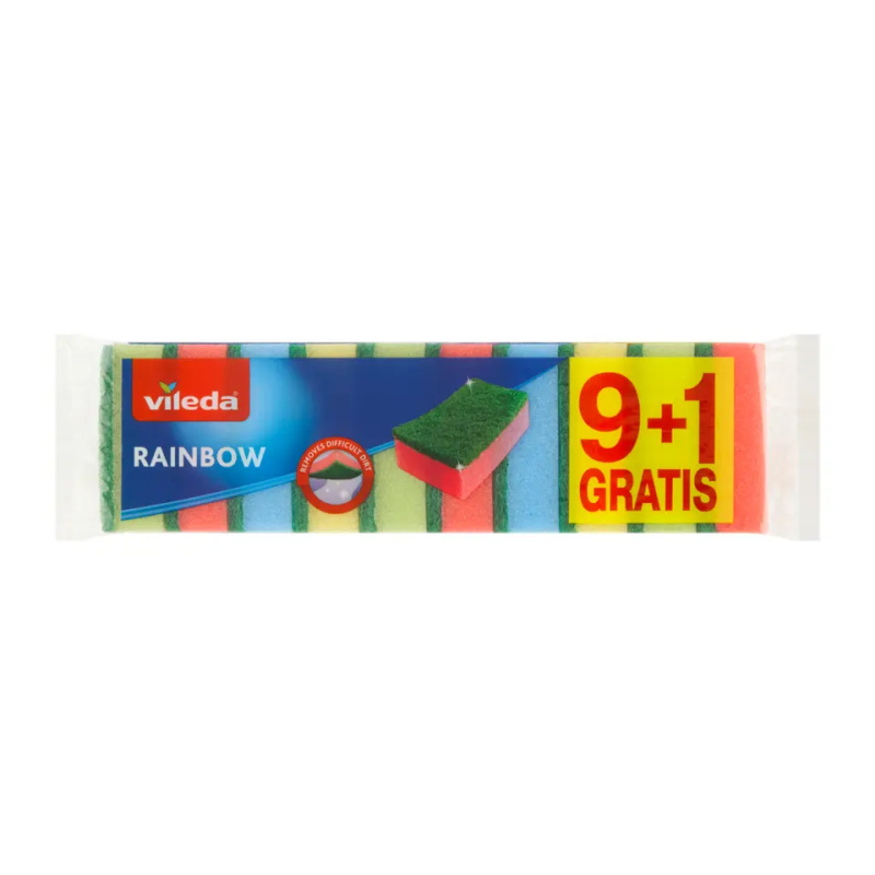 Houbičky na nádobí Vileda - Rainbow, 10 ks