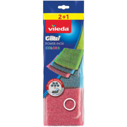 VILEDA Power Inox Colors Drátěnka 2 + 1 kusy