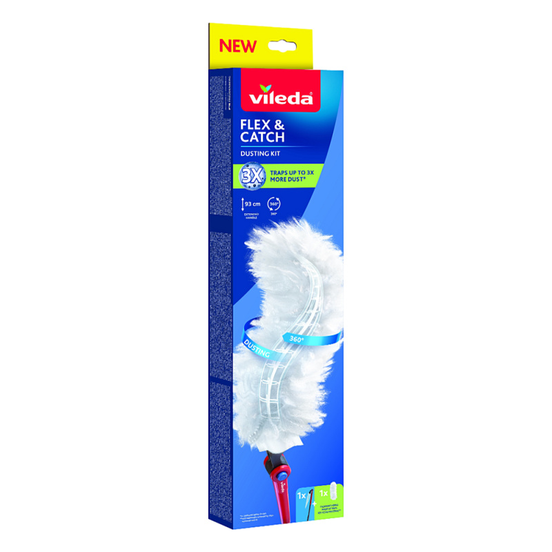 Vileda Flex & Catch prachovka s dlouhou rukojetí