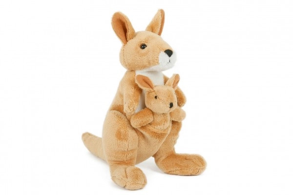 Plyšový klokan s mládětem 16 cm