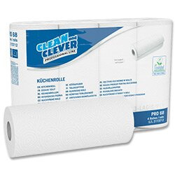 Clean and Clever - papírové kuchyňské utěrky - 3vrstvé , 64 útržků, 4 ks