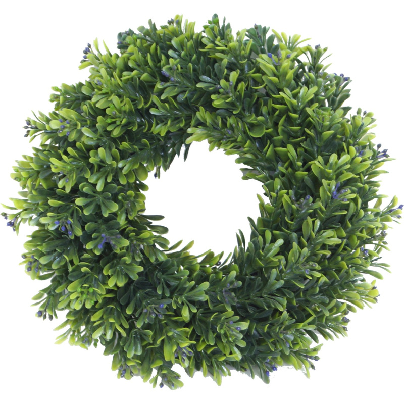 Dekorativní věnec zelený/fialový,  pr. 28 cm