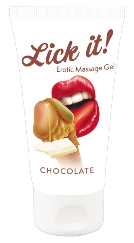 Lick it! Lubrikační a masážní gel Čokoláda 50 ml