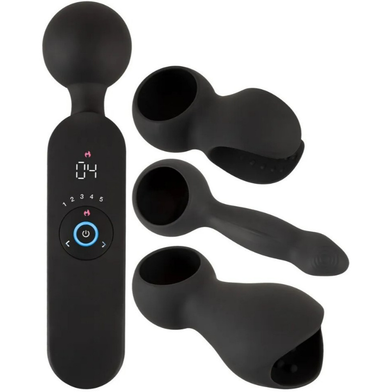 Couples Choice Nahřívací masážní hlavice Couple Play, 3 nástavce 21cm