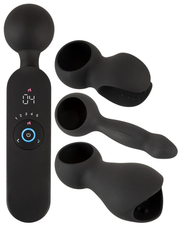Couples Choice Nahřívací masážní hlavice Couple Play, 3 nástavce 21cm