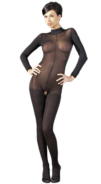 NO:XQSE Černý průsvitný overal M/L