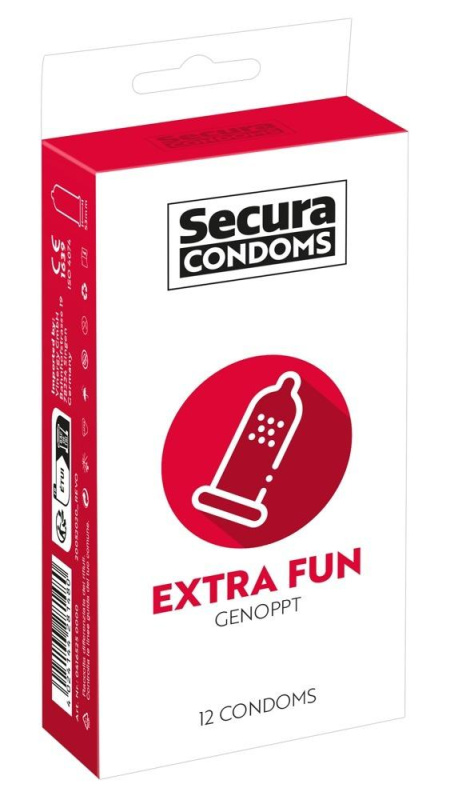 Secura Extra Fun – vroubkované kondomy (12 ks)