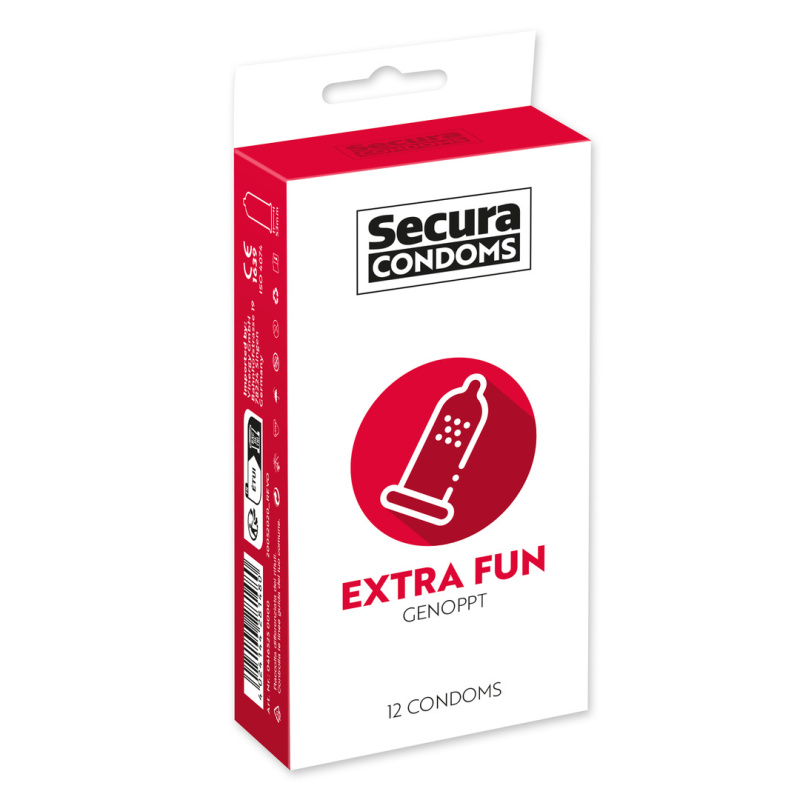 Secura Extra Fun – vroubkované kondomy (12 ks)