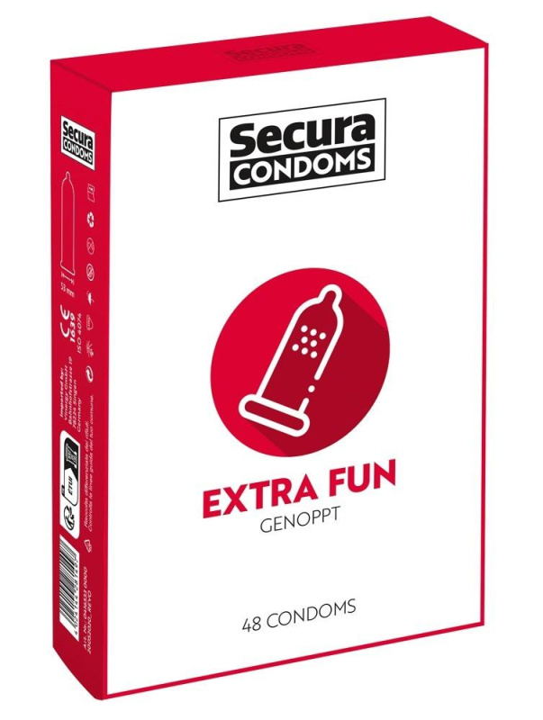 Secura Extra Fun – vroubkované kondomy (48 ks)