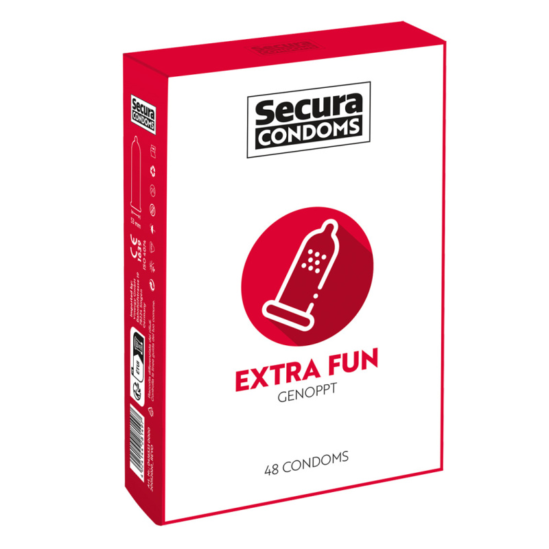 Secura Extra Fun – vroubkované kondomy (48 ks)