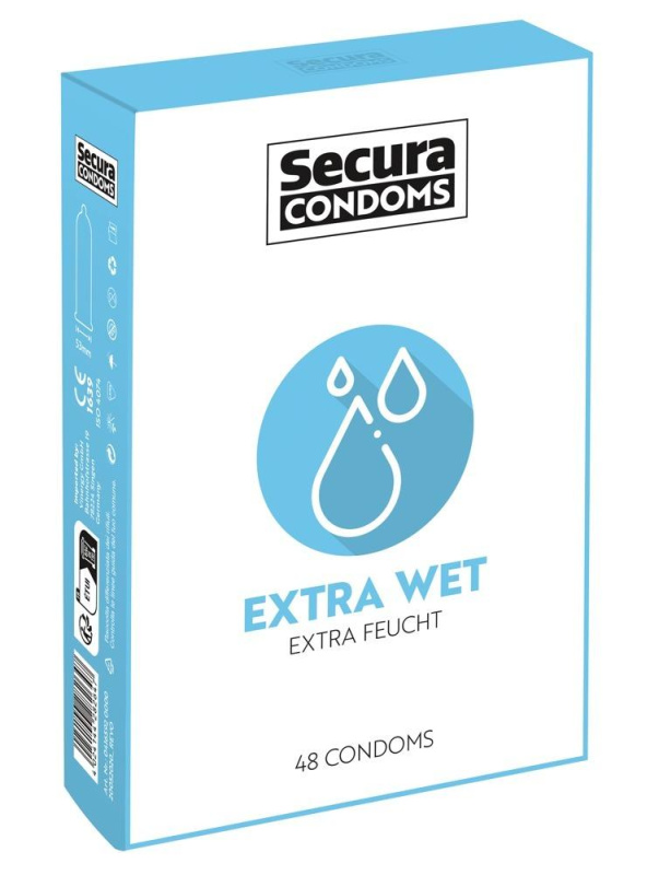 Secura Extra Wet – extra lubrikované kondomy (48 ks)