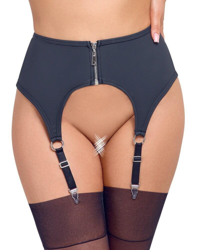 Cottelli Lingerie Podvazkový pás se zipem - černý: L