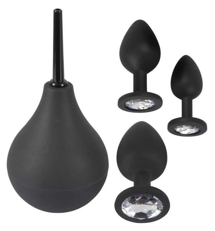 Black Velvets Set 3 análních kolíků a sprchy