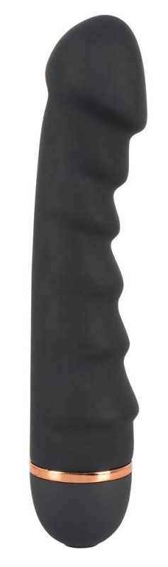 Bendy vroubkovaný vibrátor - černý