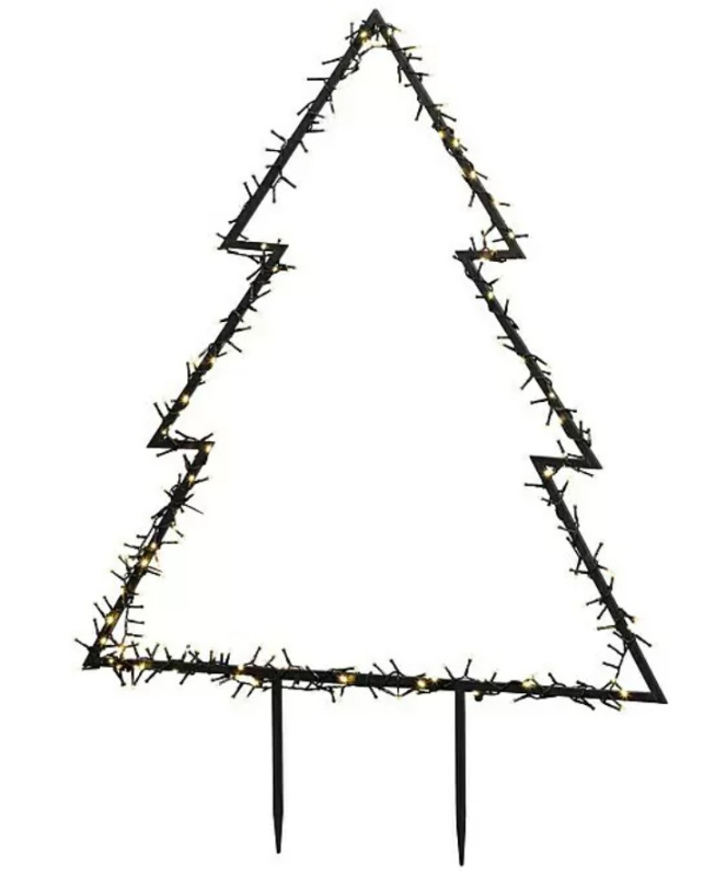 German Světelná dekorace jedle s LED řetězem / teplá bílá / černá Varianta: ivi1