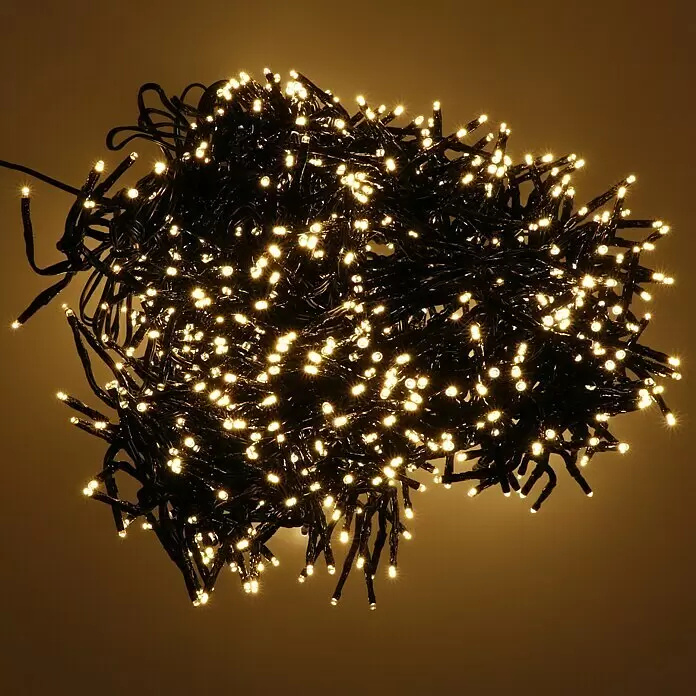 German Světelný LED řetěz "ježek" / 1000 LED / 12,4 m / 8 funkcí / venkovní i vnitřní / teplá bílá Varianta: ivi1