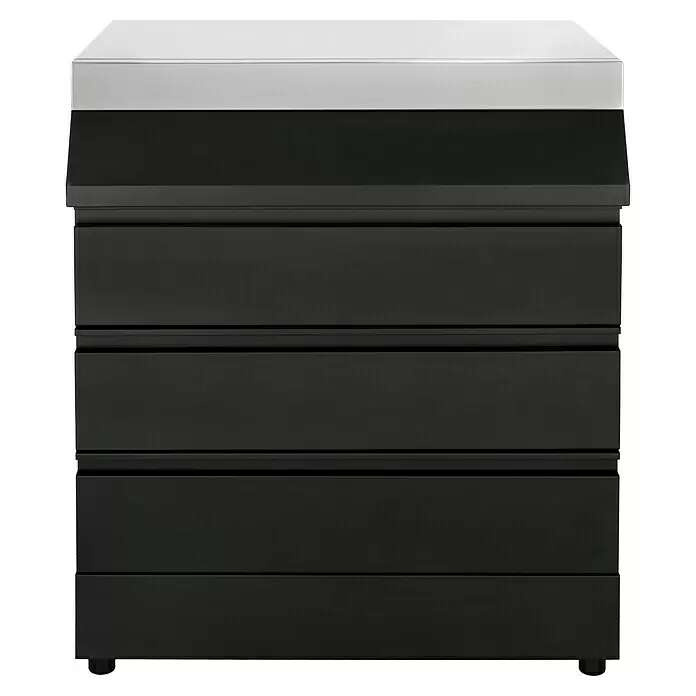 German Kuchyňský modul k plynovému grilu Kingstone Quad Big / 3 zásuvky / ocel / černá Varianta: ivi1