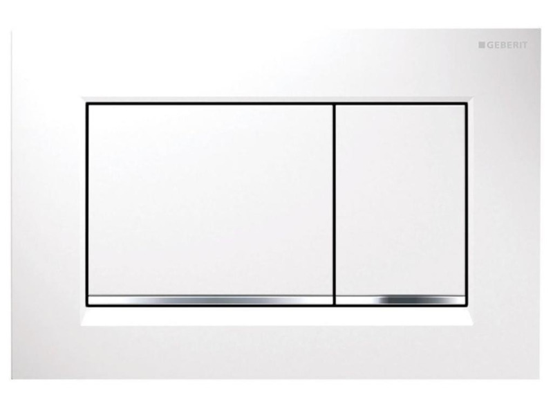 Tlačítko ovládací Geberit Sigma 30 bílá/pochromovaná lesklá