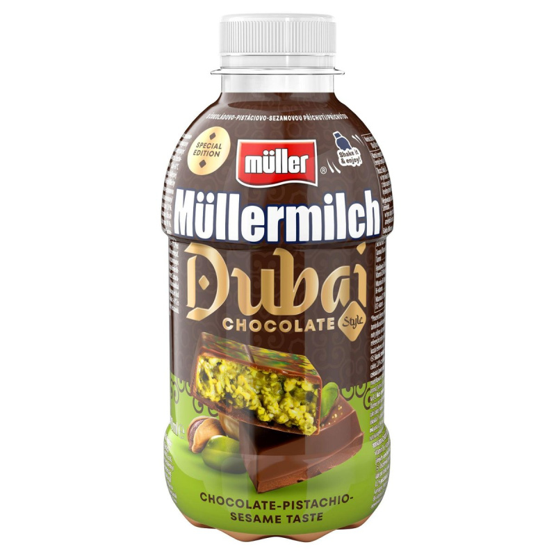 Müllermilch Mléčný nápoj Dubai chocolate style