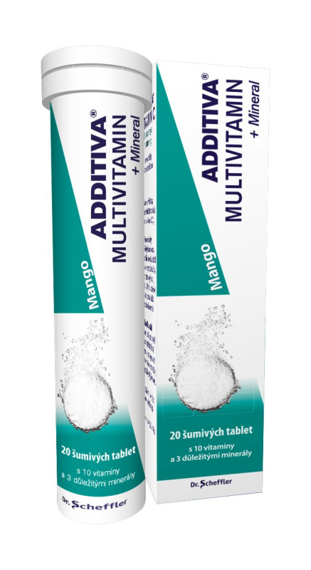Additiva multivitamín + minerály 20 šumivých tablet Mango