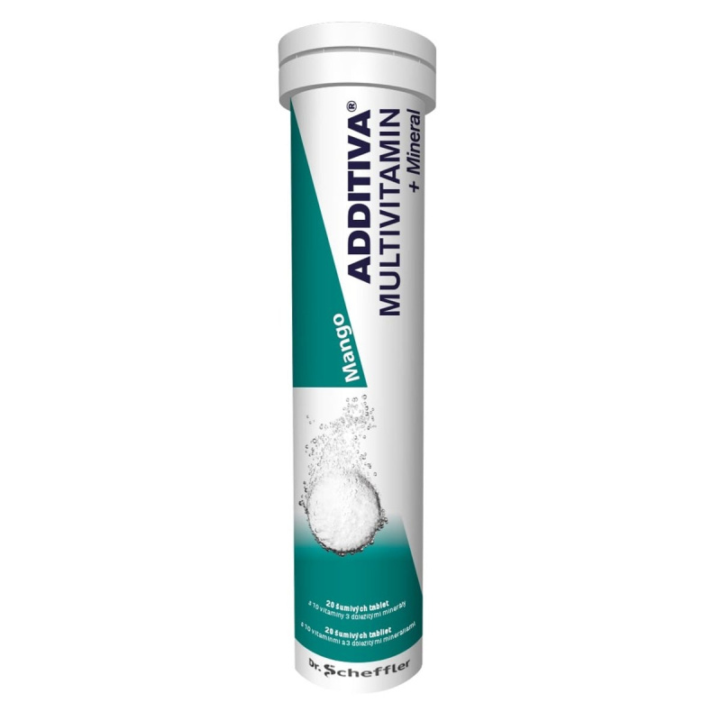 Additiva multivitamín + minerály 20 šumivých tablet Mango