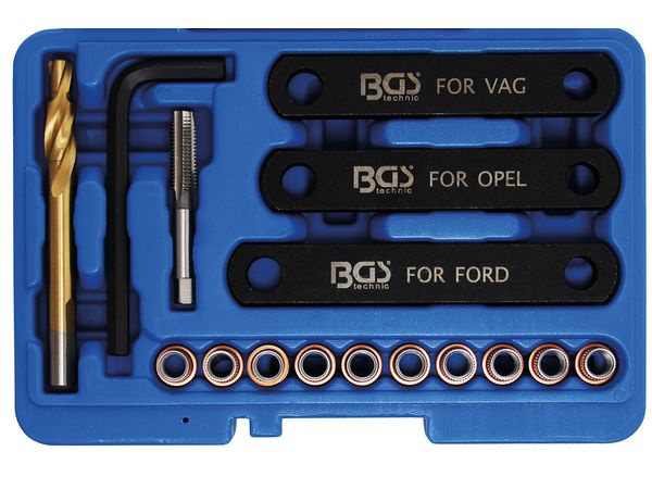 Sada pro opravu závitů brzd, M9 x 1,25, 16dílná, BGS 148