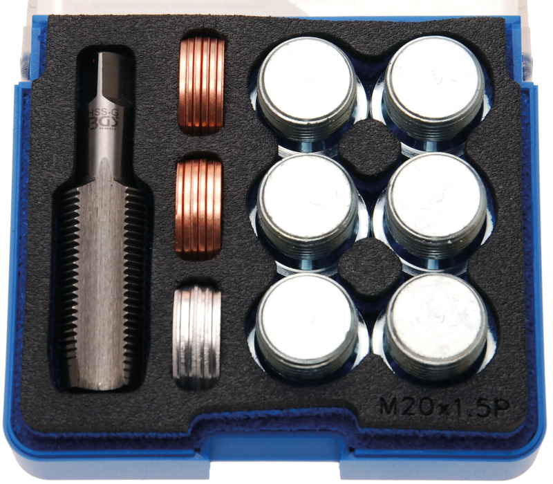 BGS technic Sada na opravu závitů olejových van M20x1,5 mm, 25 dílů - BGS 159