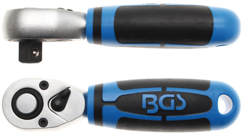 BGS technic Ráčna 1/4" s přepínací páčkou, extra krátká (1/4", 1/2", 3/8") - BGS Velikost čtyřhranu: 1/2"