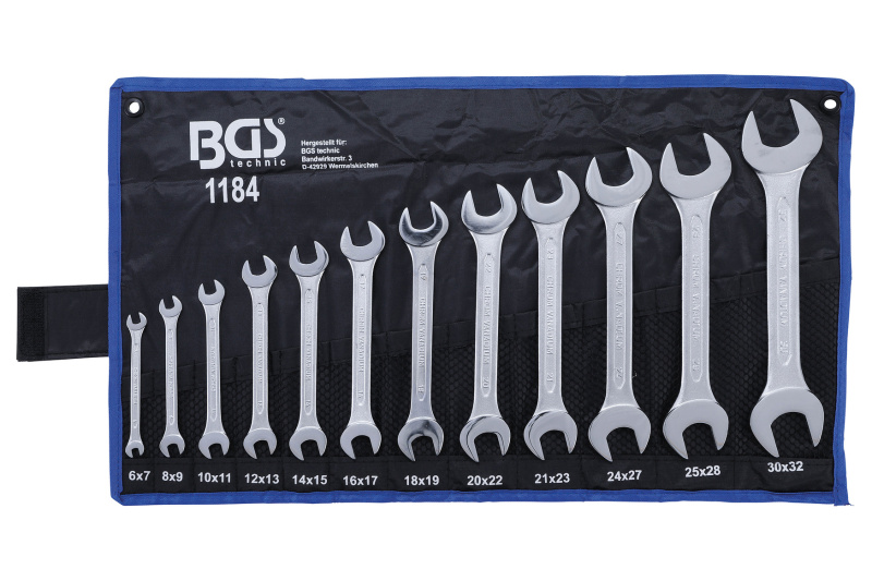 Sada oboustranných plochých klíčů, 6 - 32 mm, 12 ks - B1184
