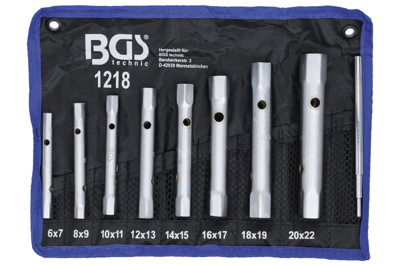 BGS technic Klíče trubkové, oboustranné 6x7-20x22mm,  8ks - BGS 1218