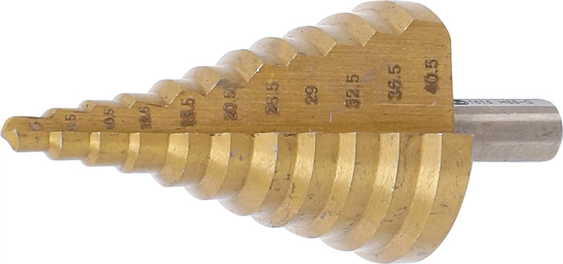 Stupňovitý kuželový vrták 6 - 40,5 mm, HSS - B1615