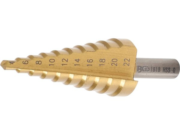 Stupňovitý kuželový vrták 4 - 22 mm, HSS - B1618
