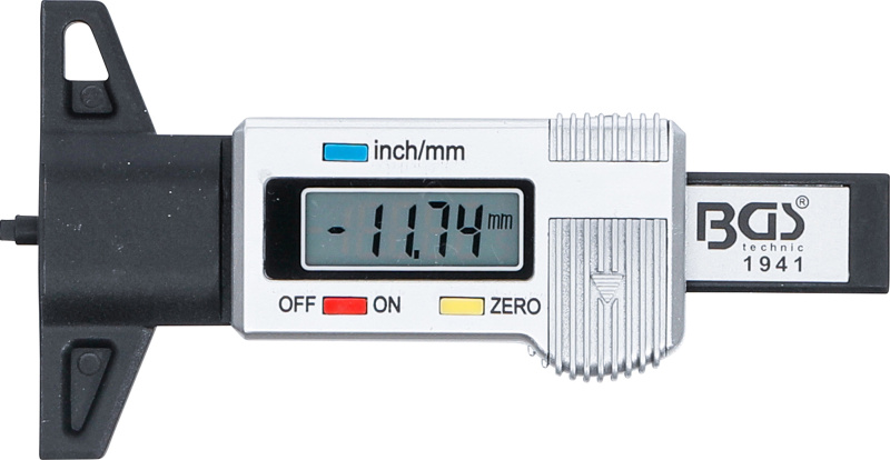 Digitální měřič hloubky dezénu pneumatik 0 - 28 mm - B1941