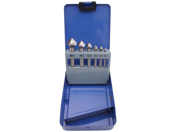 Sada záhlubníků do kovu, HSS, 6,3 - 20,5 mm, 6 ks - B1997