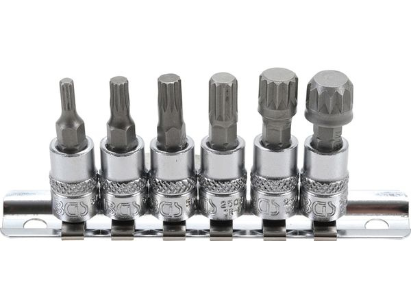 Sada hlavic s bity XZN, 1/4", M4 - M12,  6 ks - B2162