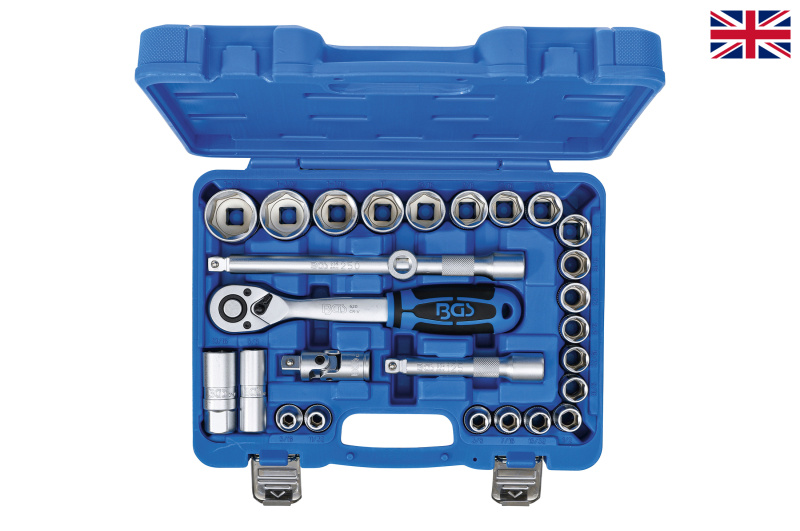 Gola sada, 12,5 mm (1/2"), palcové velikosti, 27dílná, BGS 2216