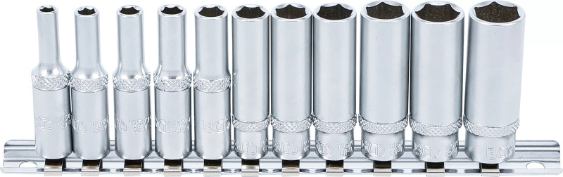 Sada nástrčných klíčů, hluboké, 1/4, 11 ks - B2221