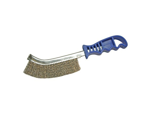 BGS Technic BGS 3173 Ruční kartáč HBG, zahnutý 260 mm, mosazný drát, plastová rukojeť