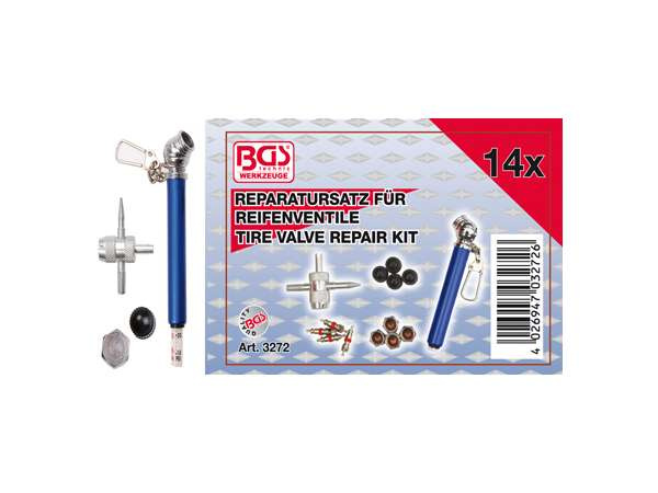 BGS Technic BGS 3272 Opravná sada pro opravu ventilků pneumatik (Sada 14 dílů)