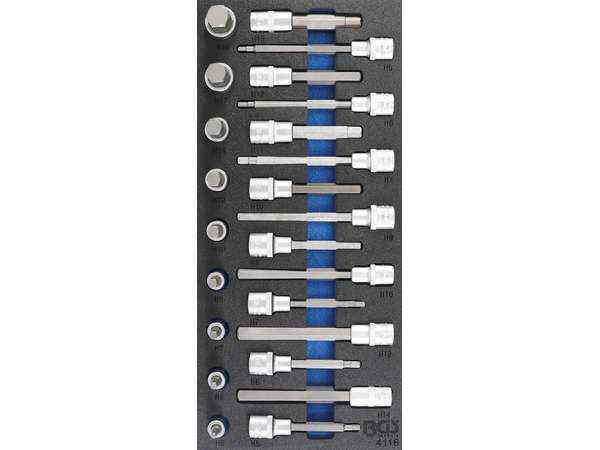 Sada nástrčných klíčů v pěnové výplni, Imbus, 1/2", 24 ks - B4116