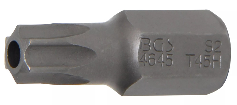 Bit TORX, T45, 10 mm, délka 30 mm, s otvorem - B4645