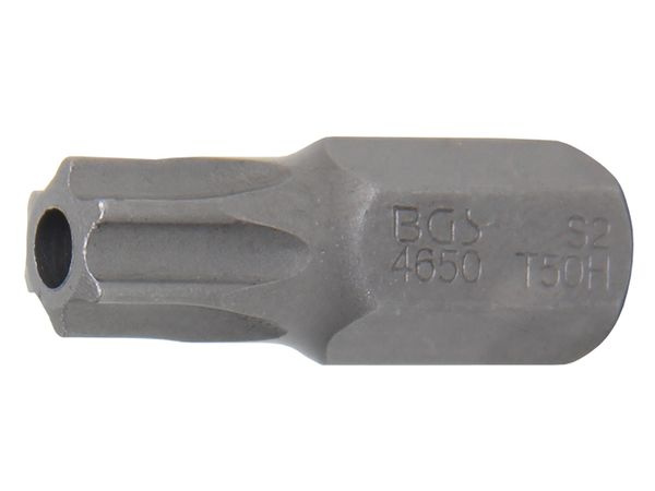 Bit TORX, T50, 10 mm, délka 30 mm, s otvorem - B4650