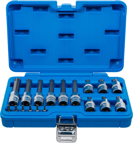 Sada nástrčných klíčů, Torx, 1/4", 1/2", T10H - T60H, 18 ks - B5174