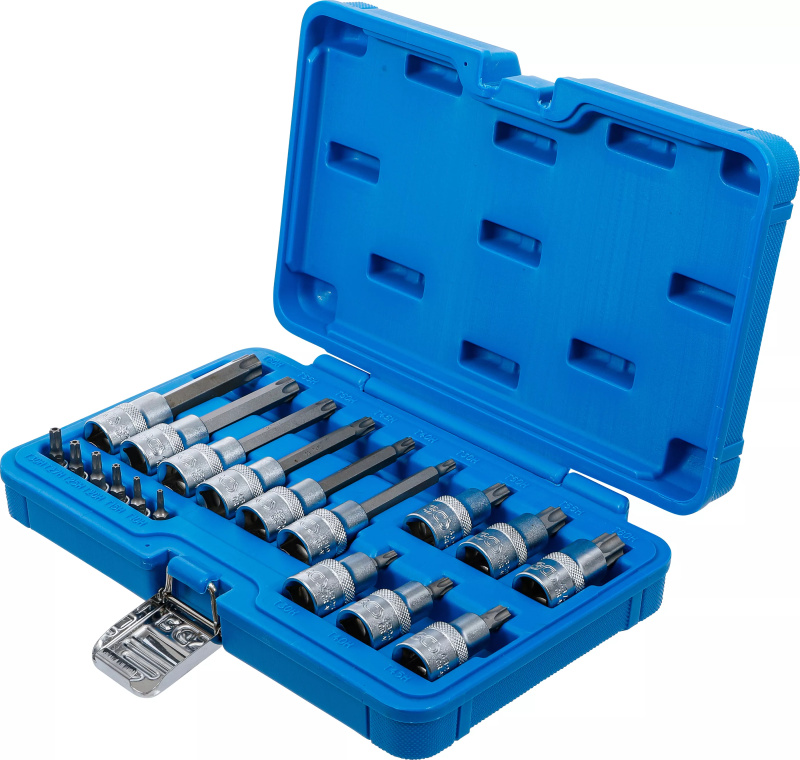 Sada nástrčných klíčů, Torx, 1/4", 1/2", T10H - T60H, 18 ks - B5174