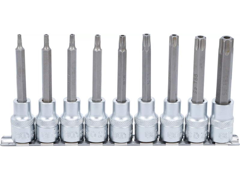 Sada hlavic s bity TORX s otvorem 1/2", 9 ks - B5178