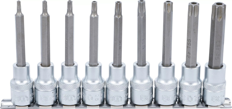 Sada hlavic s bity TORX s otvorem 1/2", 9 ks - B5178